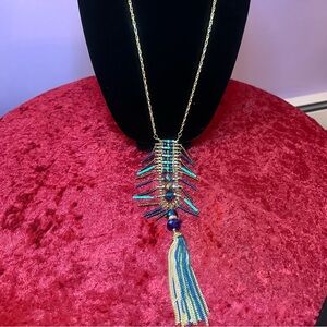 Long fashion statement necklace